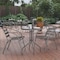 Flash Furniture Lila 23.75in Round Glass Top Metal Table with 2 Silver Aluminum Slat Stack Chairs TLH-071RD-017CSV2-GG - alternate 1